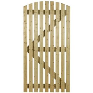 6ft Curved Top Orchard Gate (1830 x 915mm) - Green Timber
