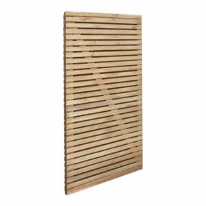 6ft Double Slatted Gate (1800 x 900mm) - Green Timber